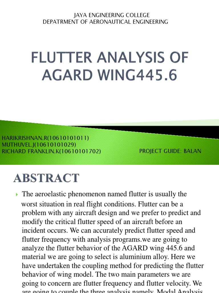 Wing Flutter Analysis2 | PDF | Aeronautics | Motion (Physics)