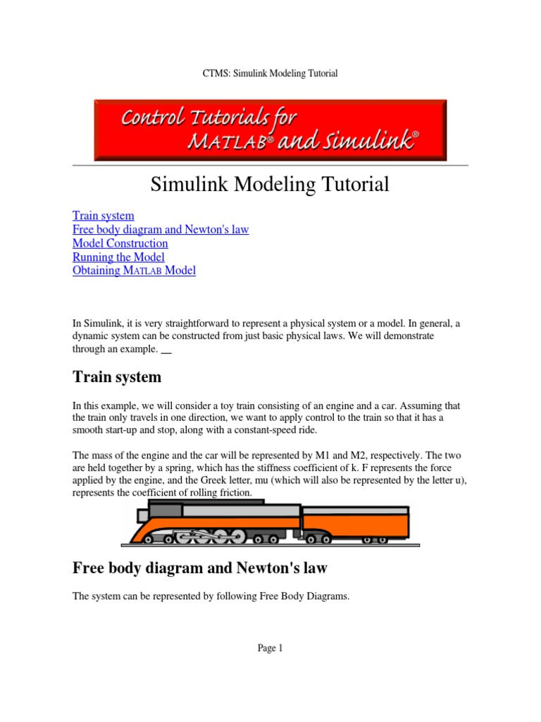 Matlab, Simulink - Simulink Modeling Tutorial - Train System | PDF