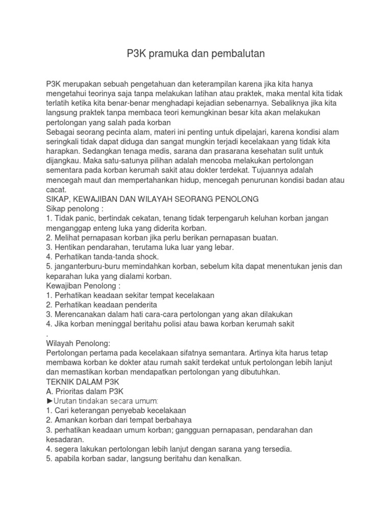 P3K Pramuka Dan Pembalutan