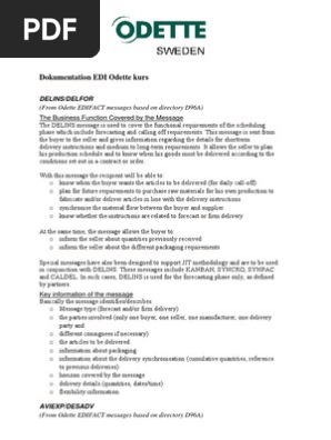 Dokumentation Edi Odette Kurs Pdf Packaging And Labeling Internet Service Provider