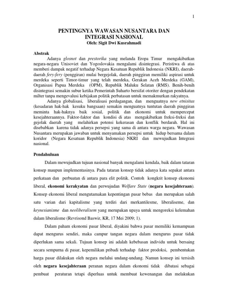 Wawasan Nusantara Jurnal Penting