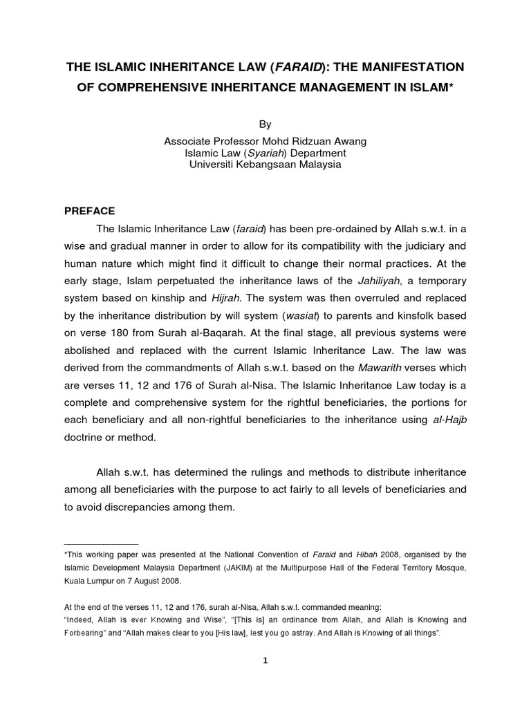 Islamic Inheritance Law Explained | PDF