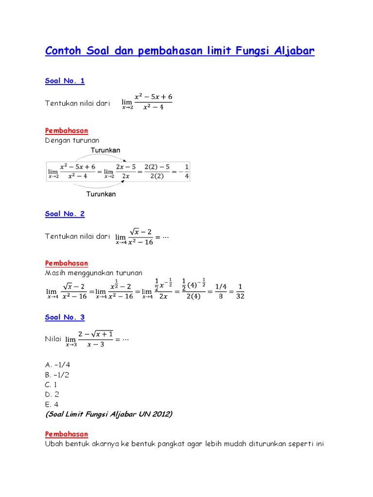Contoh Soal Limit 1n Kel 7
