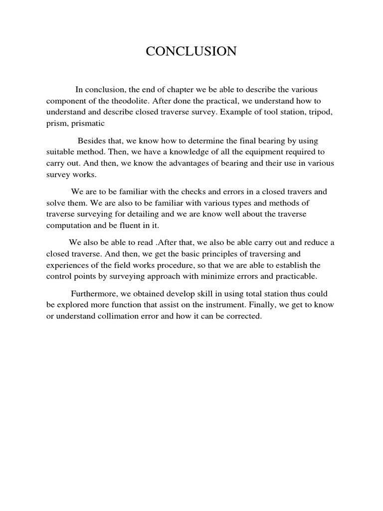 Site surveying report traversing docx document