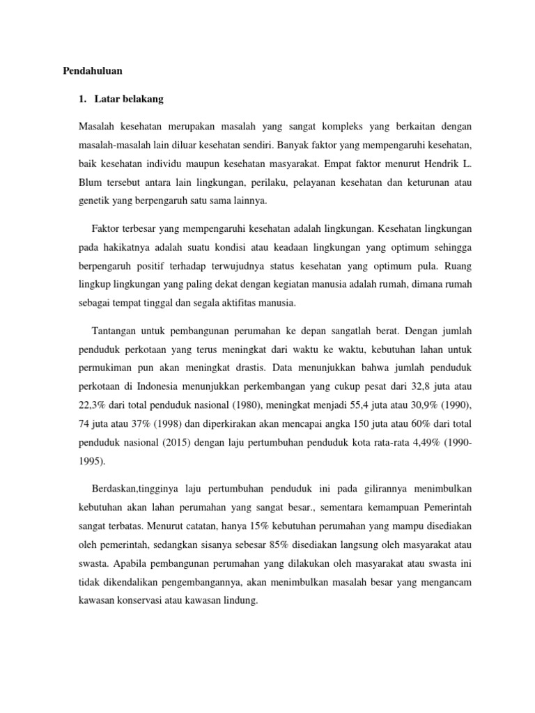Latar Belakang Kesehatan Lingkungan Docx