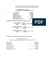 Elaborar El Estado de Resultados Pro Forma para El Año 2011