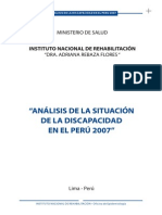 Análisis de la discapacidad en el Perú