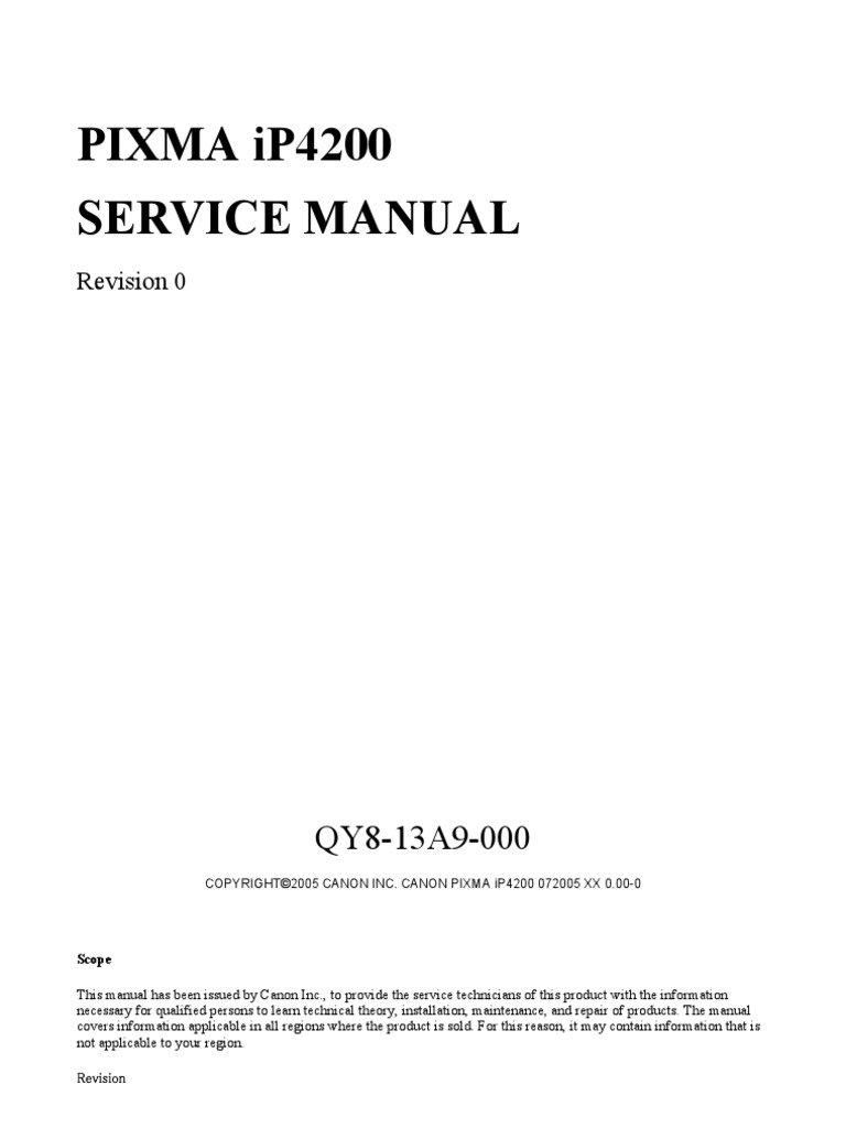 Canon iP4200 Service Manual | Printer (Computing) | Printing