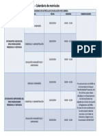 Calendario Matriculas Nivelacion 20141S