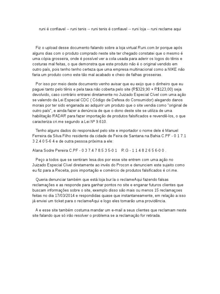 lojas confiaveis de tenis