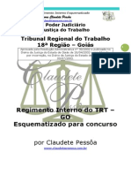 TRT GO Regimento Interno Esquematizado Por Claudete Pessôa