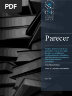 Parecer CNE Habilitacao Docencia