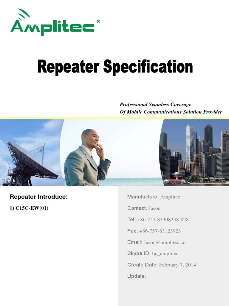 Dual Band Repeater for LTE & WCDMA | PDF | W Cdma (Umts) | Hertz