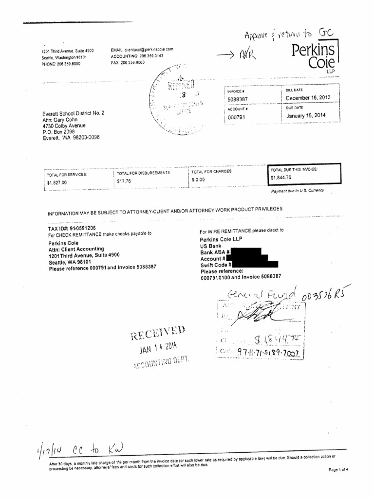 Perkins Coie Invoice 5088387 | PDF