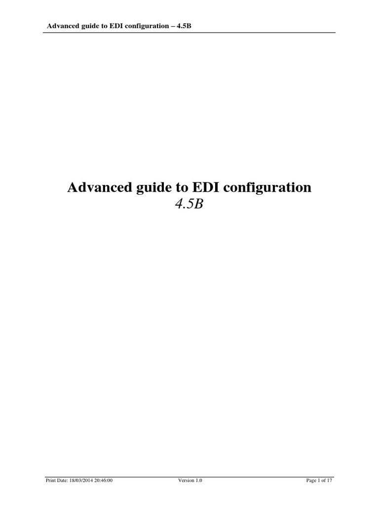 Advanced Guide To Edi Configuration Pdf Electronic Data Interchange