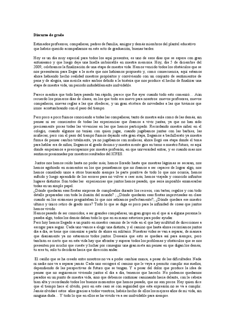 Carta De Despedida Grado Once - v Carta De