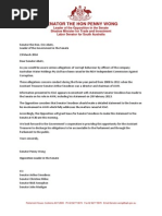 Penny Wong Letter to Abetz