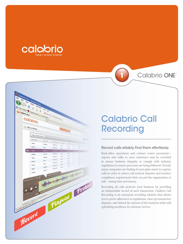 Calabrio Call Recording 9.2 20130930 PDF Call Centre Web Application