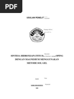 Download Sintesa Hidroxiapatite Dengan Didoping Dengan Magnesium Menggunakan Metode Sol Gel by Hajarul Massi SN213207763 doc pdf