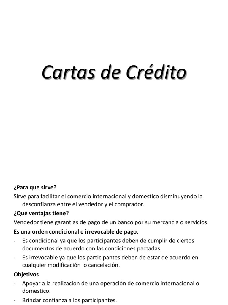 Cartas De Créditopdf Carta De Crédito Bancos Prueba Gratuita De