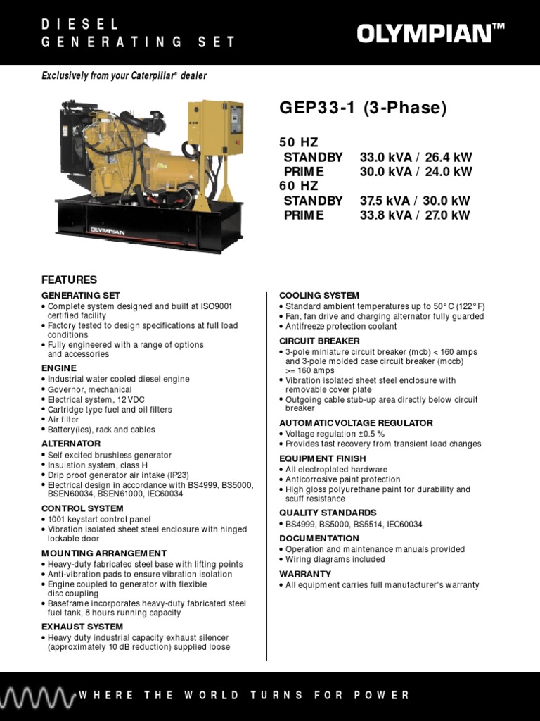 Olympian Grupos Electrogenos GEP33-1 | Electrical Engineering |  Manufactured Goods