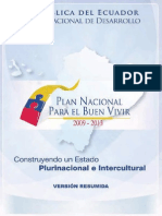 Plan Nacional Del Buen Vivir - Resumen