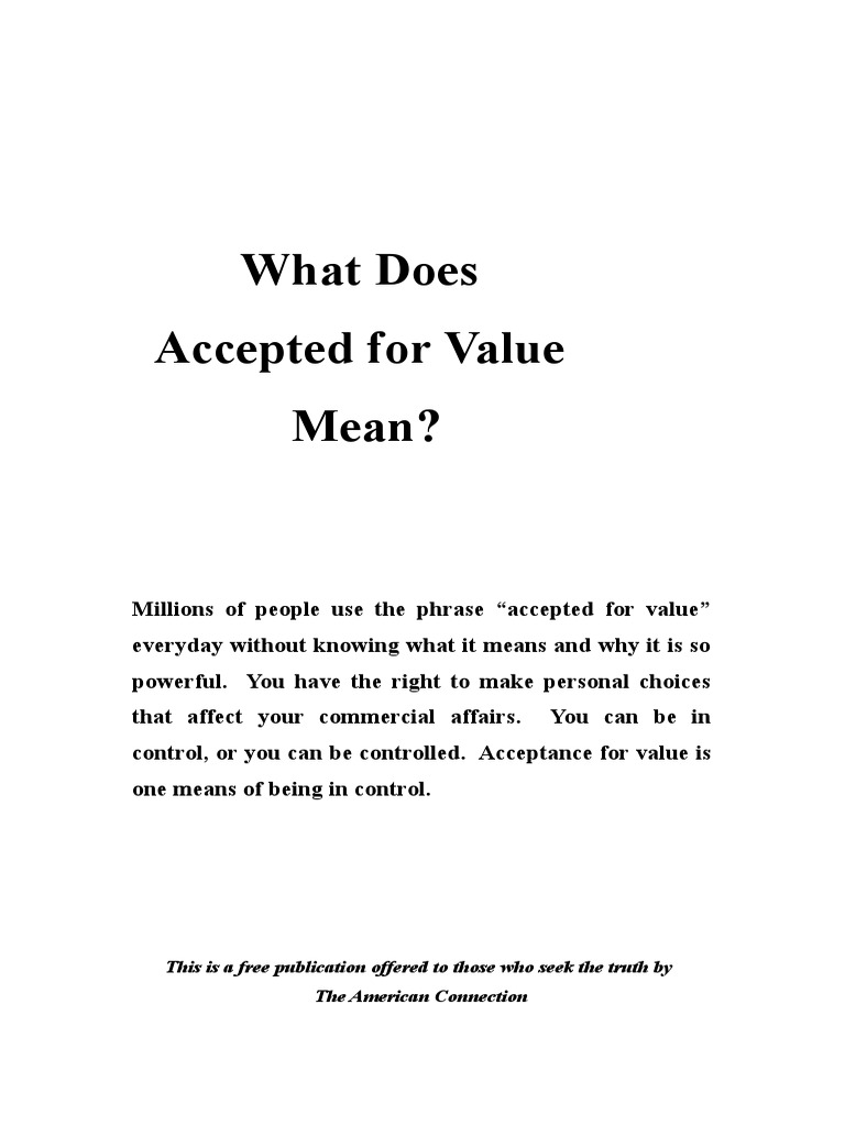 Accepted 4 Value Explained | PDF | Foreclosure | Debt