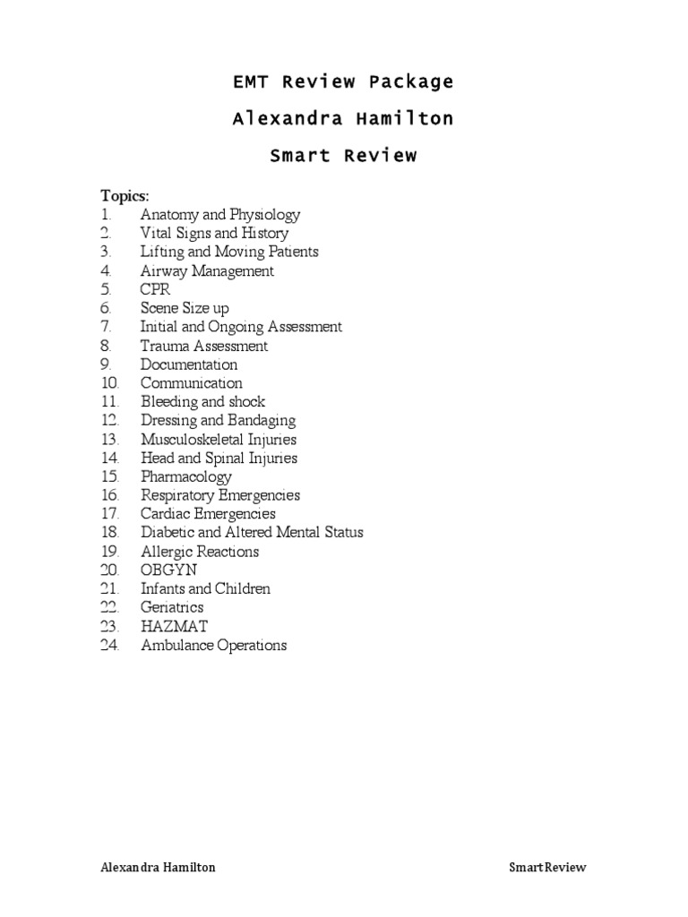EMT Review Package | PDF | Heart Valve | Lung
