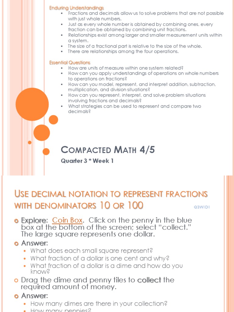 Understanding Fractions and Decimals | PDF | Fraction (Mathematics ...