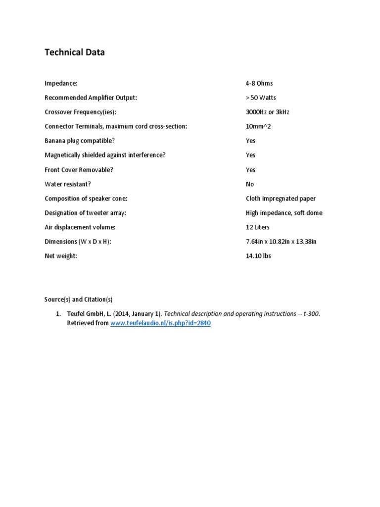 Specification | PDF | Technology & Engineering