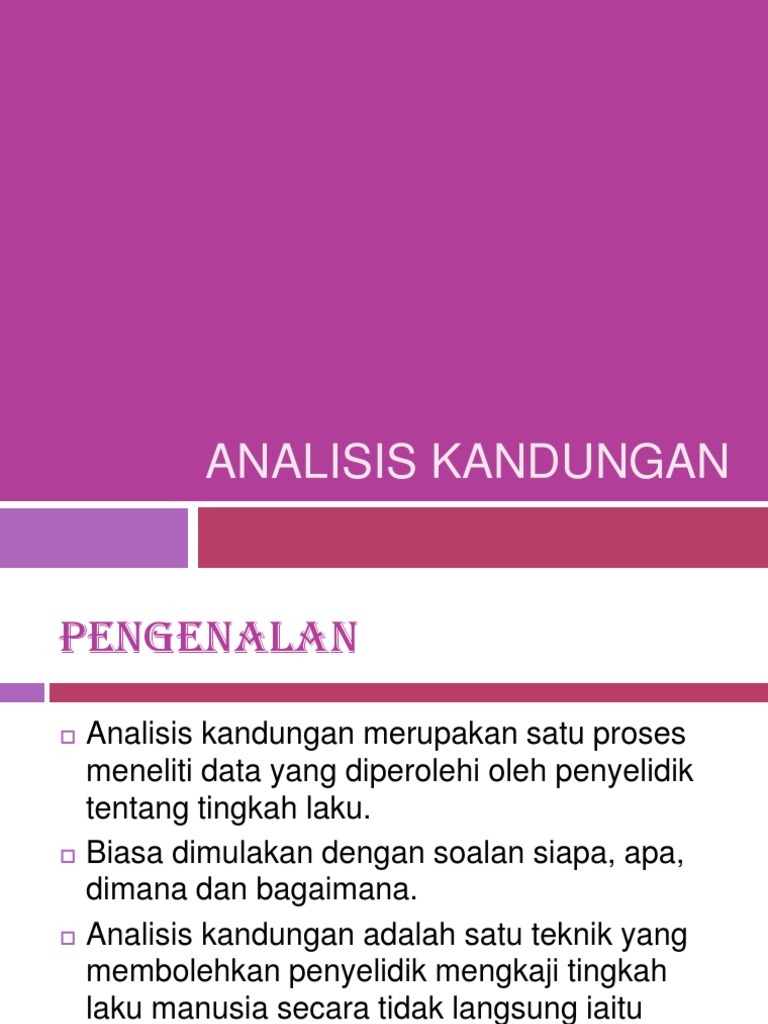Analisis Data dan Penambahbaikan Berterusan Berdasarkan Prestasi Kandungan