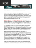 Has Pakistan's Internal Threat Exceeded The External One?