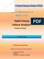 Solid Mechanics Ii BMCS 3333: Yield Criteria - Failure Analysis