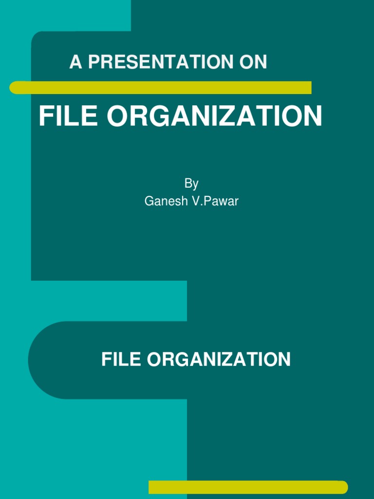 A Presentation On File Organization PDF File System Computer File