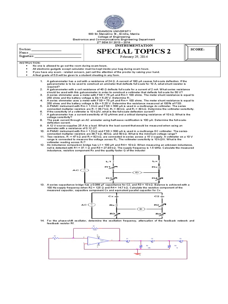 INSTRU15 Probs | PDF | Technology & Engineering