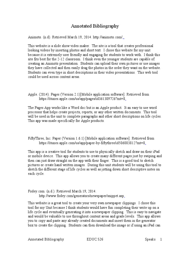 Technology annotated bibliography image