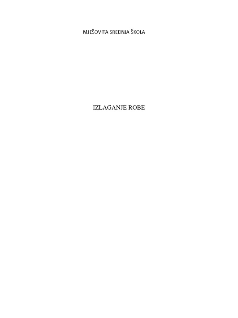 Izlaganje Robe | PDF