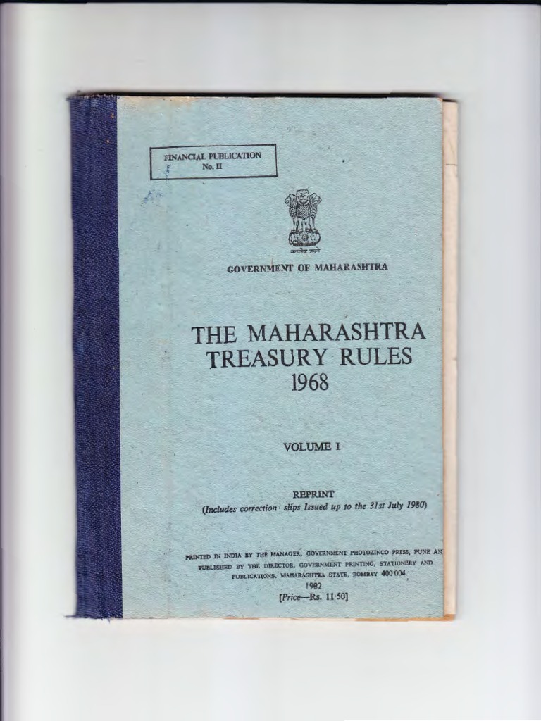 The Bombay Treasury Rules 1968 Dated 14032012 Debits And - 