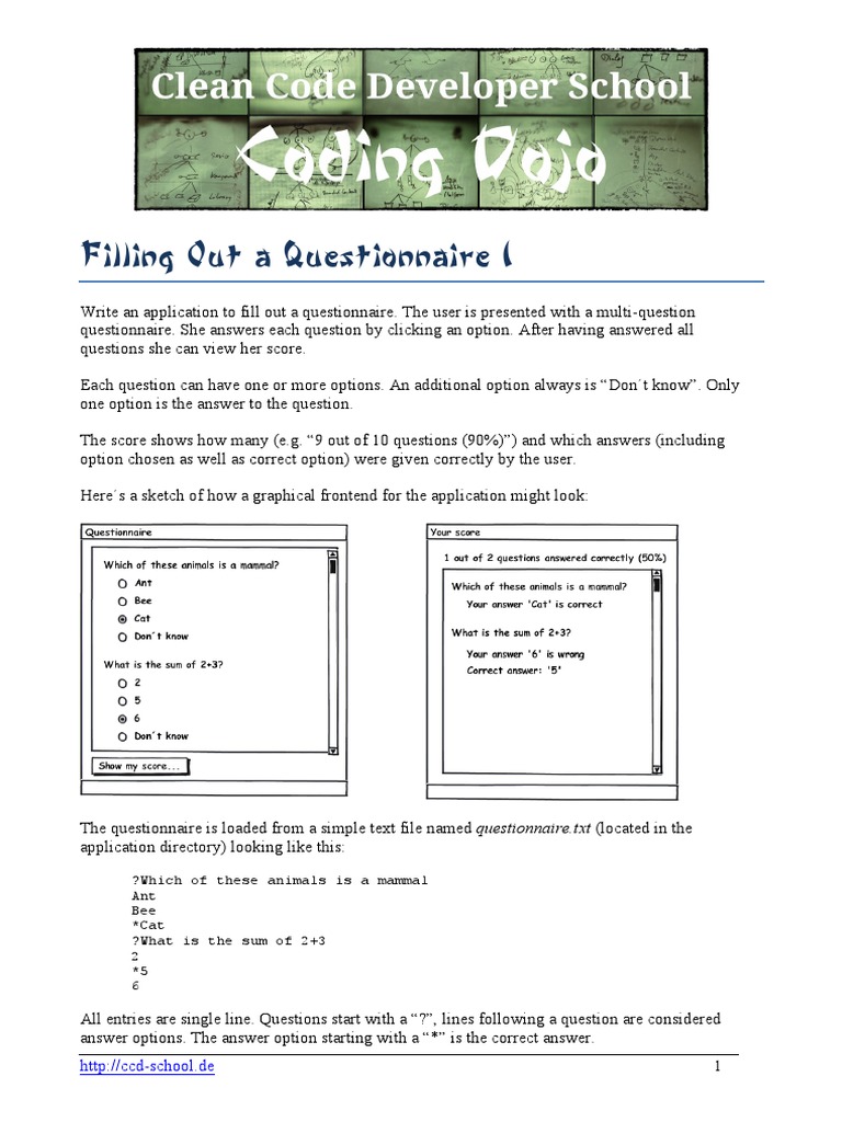 Agility Kata Filling Out A Questionnaire I | PDF | Career & Growth