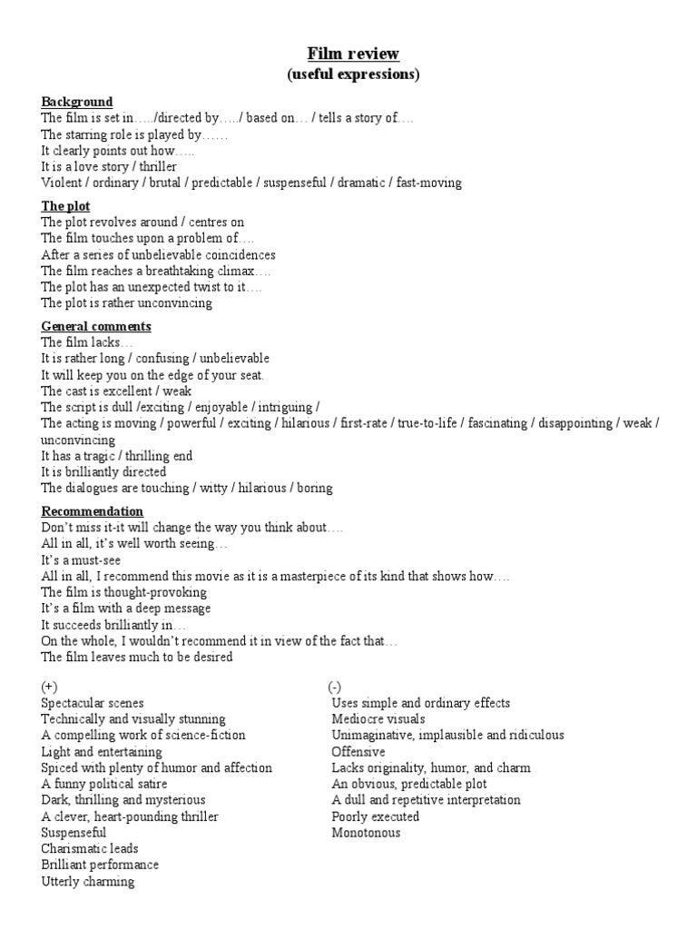 film-and-book-review-pdf-language-arts-discipline-art