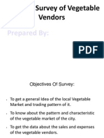 Market Survey of Vegetable Vendors in Two Markets