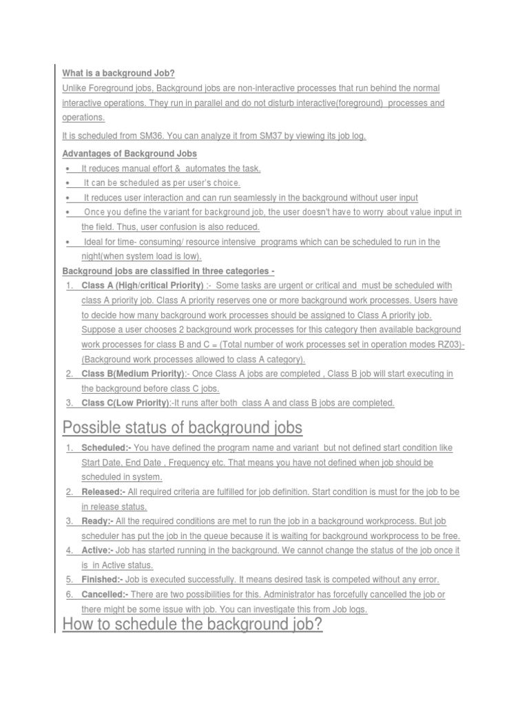 What Is A Background Job | PDF | Amplifier | Scheduling (Computing)