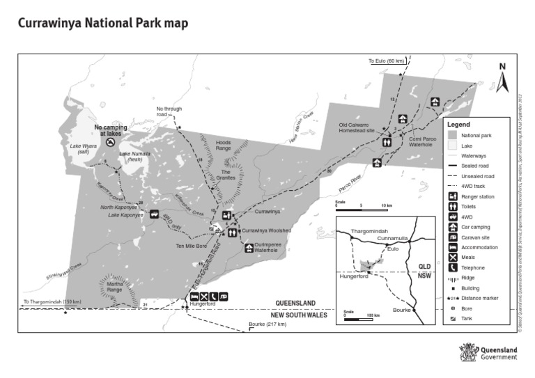 Currawinya National Park Map: No Camping at Lakes | PDF