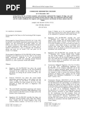 EU Pet Declaration