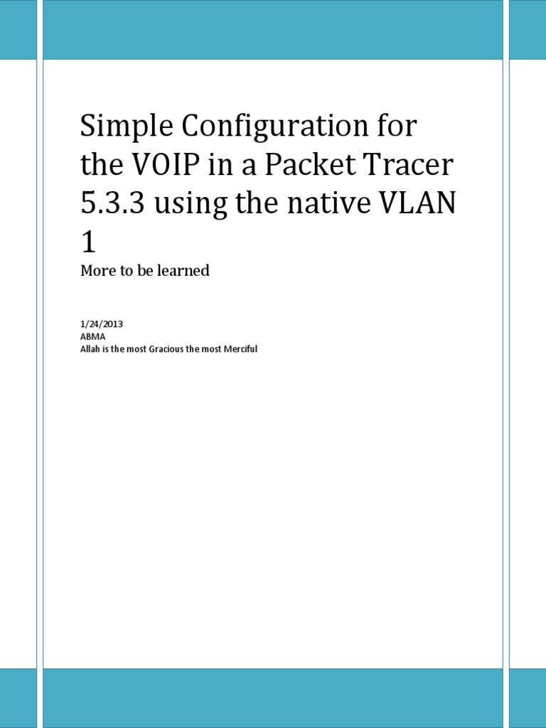 VOIP Configuration in Packet Tracer | PDF | Router (Computing) | Ip Address
