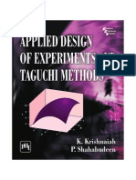 Applied Design of Experiments and Taguchi Methods