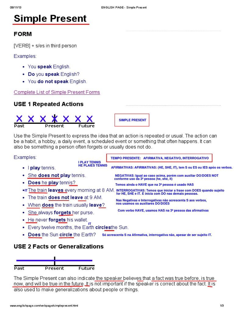 Simple Present Tense Guide | PDF | Grammatical Tense | Verb