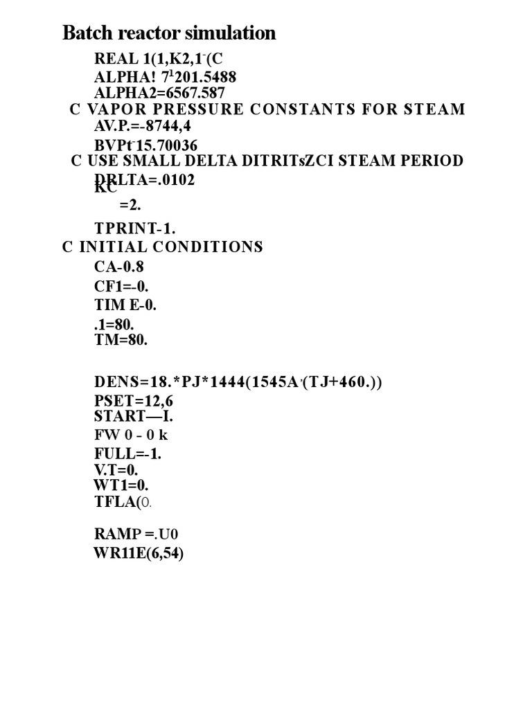 Batch Reactor Simulation Guide | PDF | Teaching Methods & Materials ...