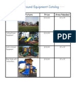 Playground Equipment Catalog: Equipment Picture Price Area Needed