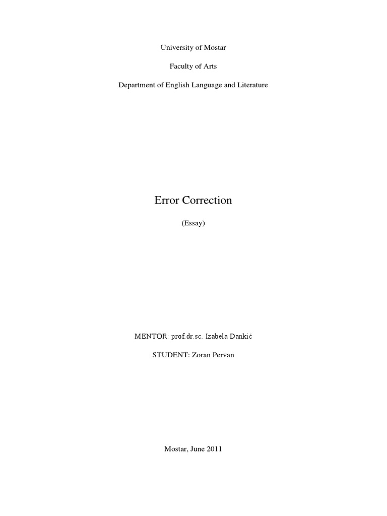 Error Correction in Language Learning | PDF | Second Language | Second ...